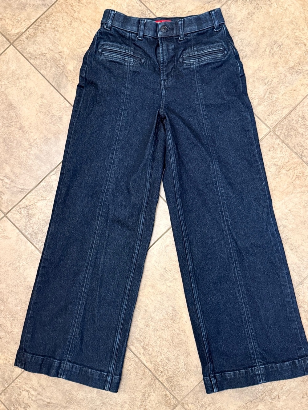 SPANXshape EveryWear Seamed-Front Wide Leg Jeans - Vintage Indigo - Small Petite